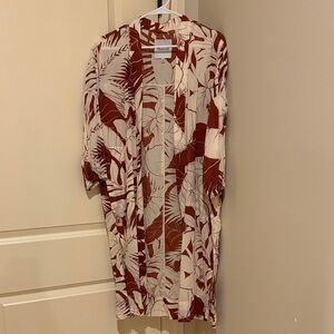 Madewell Rust and Cream Patterned swim cover up size XXS